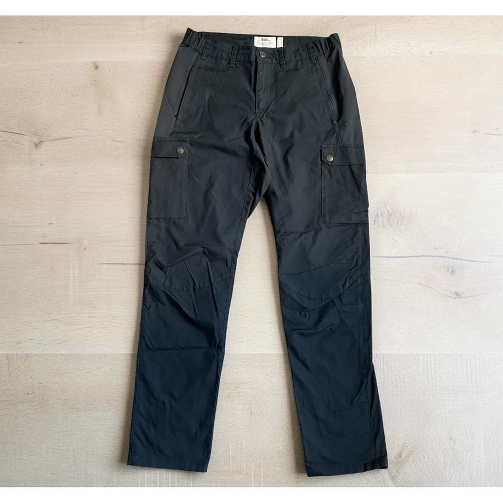 Fjallraven Pants Cargo Hiking Women Size 30-31 EU 40 Black Travel G1000 Travel